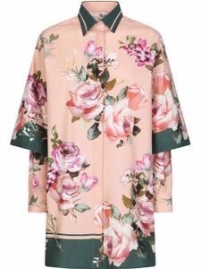 Dolce & Gabbana chemise mi-longue à fleurs - Rose