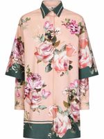 Dolce & Gabbana chemise mi-longue à fleurs - Rose