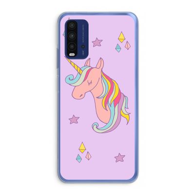Roze eenhoorn: Xiaomi Redmi 9T Transparant Hoesje