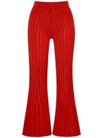 Adam Lippes pantalon en maille pointelle à coupe courte - Rouge - thumbnail