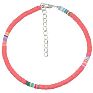 Vrolijke Enkelband met 4mm Kralen - Roze