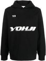 Y-3 hoodie en coton à logo imprimé - Noir