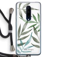 Tropical watercolor leaves: OnePlus 7 Pro Transparant Hoesje met koord