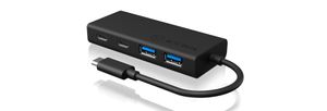 ICY BOX IB-HUB1426-CPD, USB 3.0 Type-C® Hub zu 2x Type-C® und 2x Type-A USB Anschlüssen USB-C (USB 3.2 Gen 2) multiport hub 4 poorten Zwart