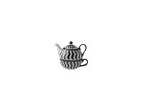 Cosy & Trendy tea for one ø11,5xh14cm zwart/wit