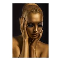 Glasschilderij - Vrouw Met Gesloten Ogen - 110 x 160 cm