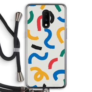 Illustratieve pop 2: OnePlus 7 Transparant Hoesje met koord