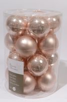20 kerstballen poeder roze emaille 60 mm - Ksd