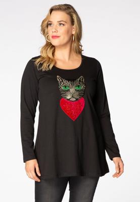 Yoek Tuniek Cat flare | Zwart | Maat 38/40