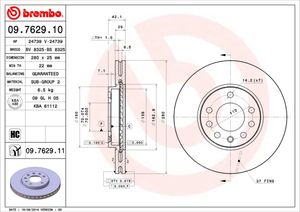 Remschijf BREMBO, Remschijftype: Binnen geventileerd, u.a. für Vauxhall, Opel, Chevrolet