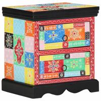Nachtkastje 2 pcs Multikleur 40 x 35 x 45 cm massief mangohout