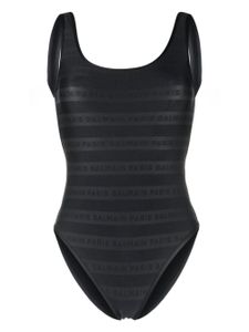 Balmain maillot de bain à logo imprimé - Noir