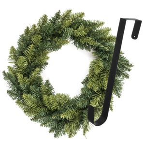 Kerstkrans/dennenkrans - groen - incl. hanger 37,5 cm - D40 cm - kunststof