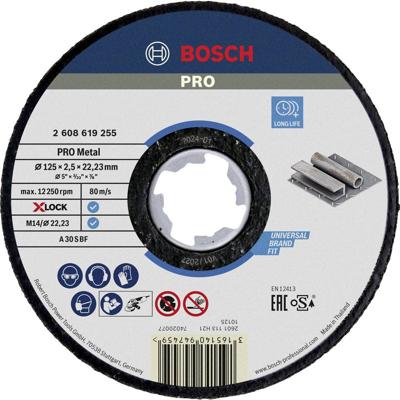 Bosch Accessories Bosch Power Tools 2608619255 Doorslijpschijf recht 125 mm 1 stuk(s) Metaal