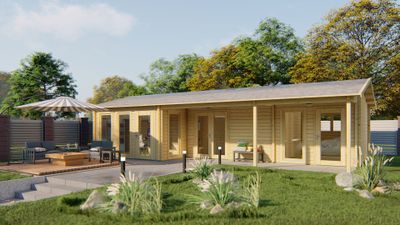 Blokhut Letterkenny 70 mm 1120x595 cm - Honing geïmpregneerd