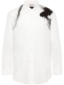 Alexander McQueen chemise en coton à imprimé graphique - Blanc