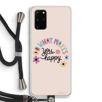 Happy days: Samsung Galaxy S20 Plus Transparant Hoesje met koord