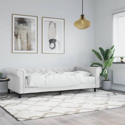 Slaapbank met matras 90x200 cm kunstleer wit