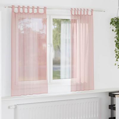 Gordijnen voile met roedezakken 2 st roze