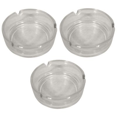 3x Glazen asbak basic 11 cm