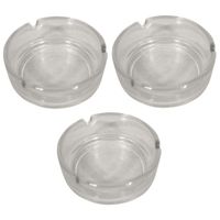 3x Glazen asbak basic 11 cm