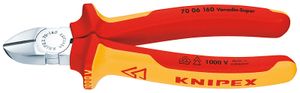 Knipex Zijsnijtang verchroomd ge‹soleerd met meer-componentengrepen, VDE-getest 125 mm - 7006125