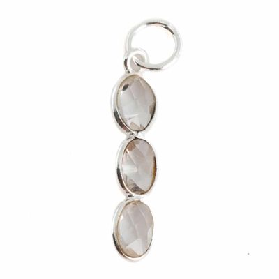 Edelsteen Hanger Bergkristal 3 Stenen - Zilver - 20 x 4 mm