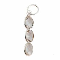Edelsteen Hanger Bergkristal 3 Stenen - Zilver - 20 x 4 mm