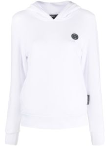 Plein Sport hoodie en coton à logo imprimé - Blanc