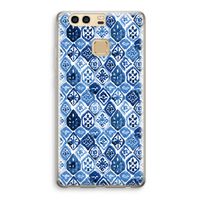 Blauw motief: Huawei P9 Transparant Hoesje