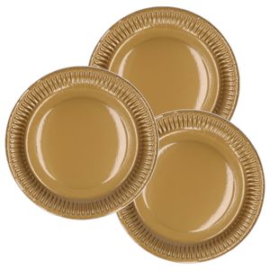 45x Gouden bordjes van karton rond 23 cm