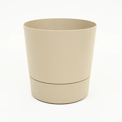 Pot foss d43cm paddenstoel beige met wielen