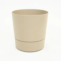 Pot foss d43cm paddenstoel beige met wielen