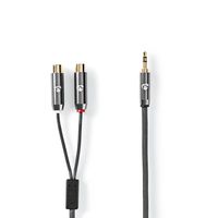 Nedis Stereo-Audiokabel | 3,5 mm Male naar 2x RCA Female | 0.2 m | 1 stuks - CATB22250GY02 CATB22250GY02