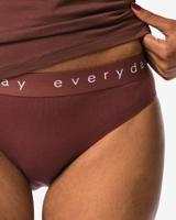 HEMA Damesslip katoen everyday tailleband donkerbruin (donkerbruin)