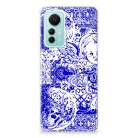 Silicone Back Case Xiaomi 12 Lite Angel Skull Blauw