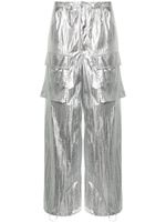 MM6 Maison Margiela pantalon métallisé à lien de resserrage - Argent