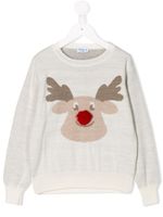 Siola pull en maille intarsia Reindeer - Blanc - thumbnail