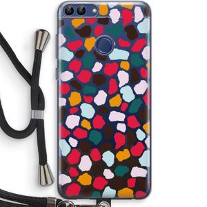 Colored Giraffe: Huawei P Smart (2018) Transparant Hoesje met koord