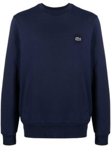 Lacoste sweat en coton à patch logo - Bleu