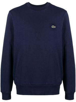 Lacoste sweat en coton à patch logo - Bleu