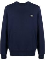 Lacoste sweat en coton à patch logo - Bleu - thumbnail