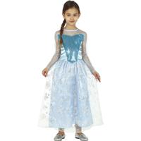 Prinsessen verkleed jurk/kostuum - blauw - voor meisjes - prinses - sneeuwprinses Prinsessen verkleed jurk/kostuum - blauw - voor meisjes - prinses - sneeuwprinses