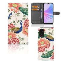 Telefoonhoesje | Met pasjeshouder | voor OPPO A78 5G | A58 5G Pink Peacock