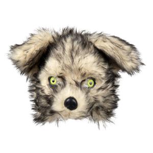 Wolf dieren verkleedmasker - pluche - volwassenen - Horror/halloween - carnaval - half gezicht