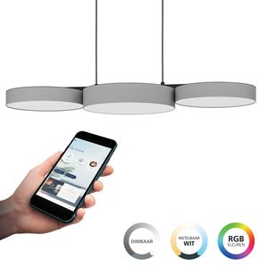 EGLO connect.z Barbano-Z Hanglamp - 82 cm - Grijs/Wit - RGB