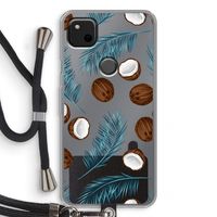 Kokosnoot roze: Pixel 4a Transparant Hoesje met koord