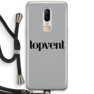 Topvent Grijs Zwart: OnePlus 6 Transparant Hoesje met koord