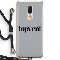 Topvent Grijs Zwart: OnePlus 6 Transparant Hoesje met koord