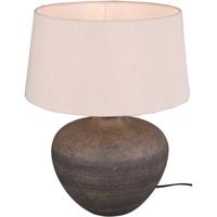 LED Tafellamp Keramiek - E27 Fitting - Mat Bruin - Stijlvolle Tafelverlichting